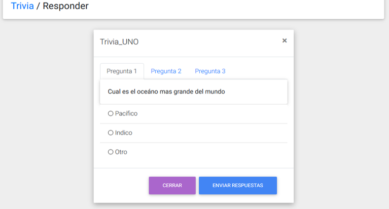 Despliegue Trivia